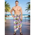thumbnail image 5 of HAPPY BAY Men's Pareo Swim Trunk Holiday Sarong Long Beach Wrap One Size Purple, Hawaiian Summer Vacation Party, 5 of 6
