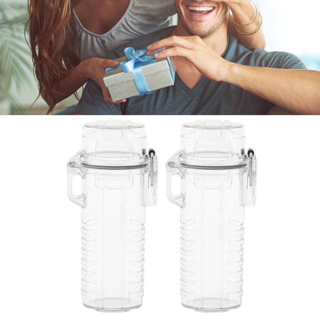 2 Pcs Étui Étanche pour Briquet, Design Transparent, Léger et Compact, Utilisation Polyvalente pour Camping en Plein Air Randonnée