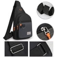 thumbnail image 4 of Bolsa cruzada de pecho multicapa para hombre con correa ajustable, bolsa de viaje ligera de nailon en múltiples colores, 4 of 7