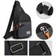 thumbnail image 4 of Bolsa de pecho cruzada para hombres para viajes y trabajo, mochila ligera de nylon con bolsillos multicapa y puerto para auriculares, 4 of 7