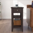 thumbnail image 5 of ChooChoo Side Table Living Room, Narrow End Table with Drawer and Shelf, 3-Tier Sofa End Table for Small Space, Espresso, 5 of 5