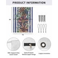thumbnail image 2 of 4th of July RV Awning Sun Shade Screen 9'X7' Retro Flower Mesh Sunscreen Eucalyptus Leaf Blue Striped Awning Shade Screen with Zipper UV Blocker Completed Kits Outdoor Canopy for RV Motorhome Camper, 2 of 7