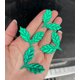 thumbnail image 1 of Simulación de hojas verdes navideñas, bolas navideñas, manualidades, regalo, tocado, corona, hojas triangulares, accesorios de tela para bricolaje, 1 of 6
