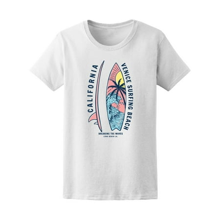 Surfing California Los Angeles Tee Women's -Image by