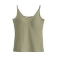 thumbnail image 4 of hotojiny Womens Summer Tops Comfortable Basic Sleeveless V Neck Cami Shirt with Built in Bra Going out Clothes, 4 of 4