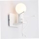 thumbnail image 2 of Lámparas de pared para dormitorio, lámparas de pared con palabras modernas, lámparas de pared creativas, robot humanoide retro, hoja humanoide para dormitorio, blanco, 220 V JAMW Sencillez, 2 of 5