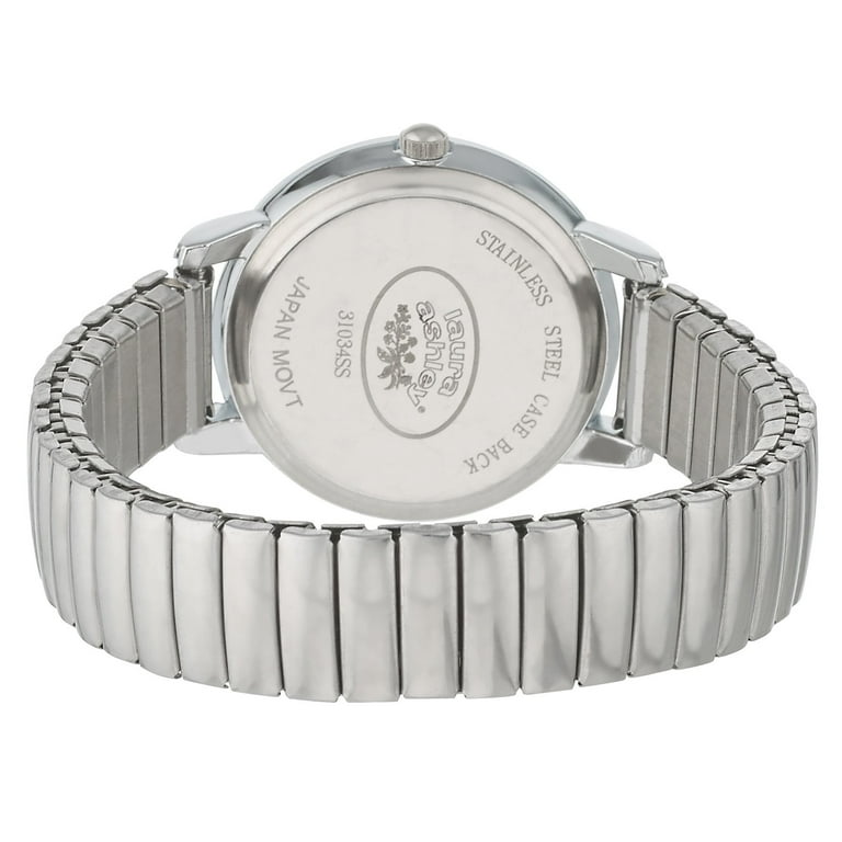 Laura Ashley Silver Women's Round Expandable Stainless Steel