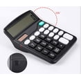 thumbnail image 3 of Calculator,Electronic Desktop Calculator with 12 Digit Large Display, Solar Battery LCD Display Office Calculator,Black, 3 of 4