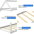 thumbnail image 4 of Kacho Twin House Floor Bed Frame, Wooden Canopy Frame with Roof, Montessori Bed, Floor Bed with Wood Slat, Twin Bed Frame for Bedroom, No Box Spring Required, White, 4 of 7