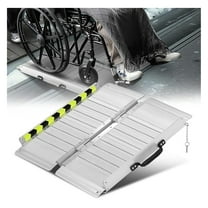 Wheelchair Ramp 2FT, Portable Folding Aluminum Wheel Chair Threshold Ramps for Home Steps Doorways, 800Lbs Capacity, 29Inch Width, Silver