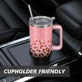 thumbnail image 7 of Pink Leopard Print 40 Oz Tumbler with Handle Lid and Straw, Stainless Steel Double Walled Vacuum Insulated Cup, Cute Anniversary Wedding Birthday Gifts Tumbler for Women Men Friends Outdoor Indoor, 7 of 7