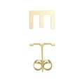 thumbnail image 4 of JewelStop 14K Yellow Gold 6.4x5.5mm Polished Initial-E Post Earrings With Push Back Clasp, 4 of 5