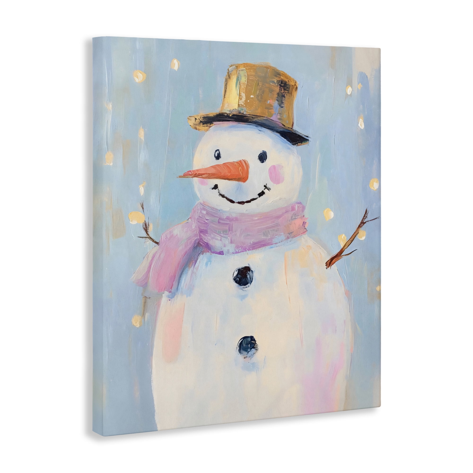 Stupell Industries Cheerful Pastel Snowman Canvas Wall Art, design by The Prints Vibe