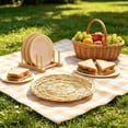 thumbnail image 6 of 6 Pcs Wicker Paper Plate Holders, MODANU 9.84 inch Paper Plate Holders Wicker Heavy Duty, Wicker Paper Plate Holder, Bamboo Paper Plate Holders, Brown, 6 of 8