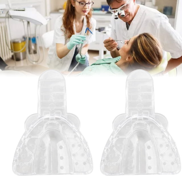Teeth Impression Tray, Plastic Impressions Tray Disposable Perforated Hygienic For Denture Repairing Upper Teeth,Lower Teeth