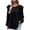 Black, variant on Oalirro Black Womens Long Sleeve Tops Fitted Round Neck Solid Womens Tops Dressy Casual