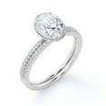 thumbnail image 4 of JeenMata Perfect 1.75 Carat Oval cut Moissanite Bridal Ring Set in 18k White Gold Over Silver, 4 of 7