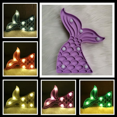 

WYFCFF Kids Night Light Cute Mermaid Tail Night Light LED Light for Girl Boy Kid Gifts Christmas Day Decor Operated Bedroom Living Room