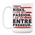 thumbnail image 1 of Proud Entrepreneur Mindset Quotes White Ceramic Coffee & Tea Mug (15oz), 1 of 6