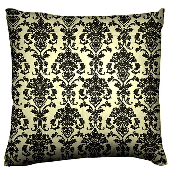 Floral Poplin Damask Decorative Throw Pillow/Sham Cushion Cover Ivory