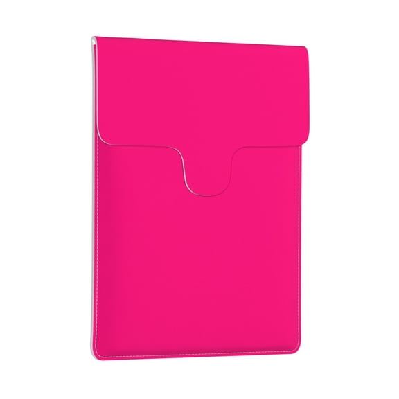 Pobuds Leather Laptop Sleeve, Padded Case, Thin Portable, Versatile Bag - Compatible with most 13 inch laptops for MacBook Pro 13 inch 2016 or later, MacBook Air 13,14 - Vertical, Bright Pink