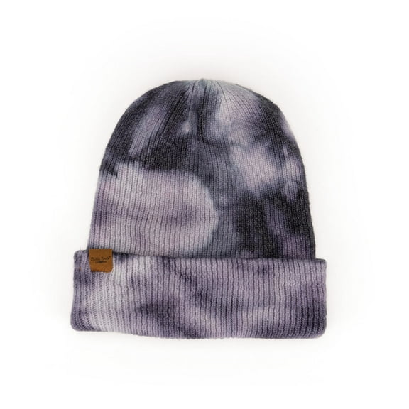 Britt's Knits Mantra Soft Winter Tie Dye Hat Knitted Warm Cuffed Beanie - Purple (Women's)