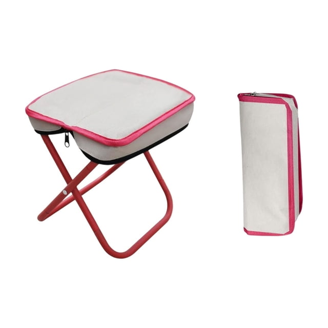 Leodye 1PCS Tabouret d'Extérieur Portable Pliable avec Poignée Sac Compact Robuste Camping Extérieur Pêche File d'Attente Mini Chaise Pliante -11.22x10.24x9.65 Po