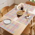 thumbnail image 5 of Placemat Set of 4 Plaid Placemats for Dining Table Pink Blue Yellow Washable Table Mats for Kitchen and Party Decor Indoor & Outdoor Use, 5 of 8