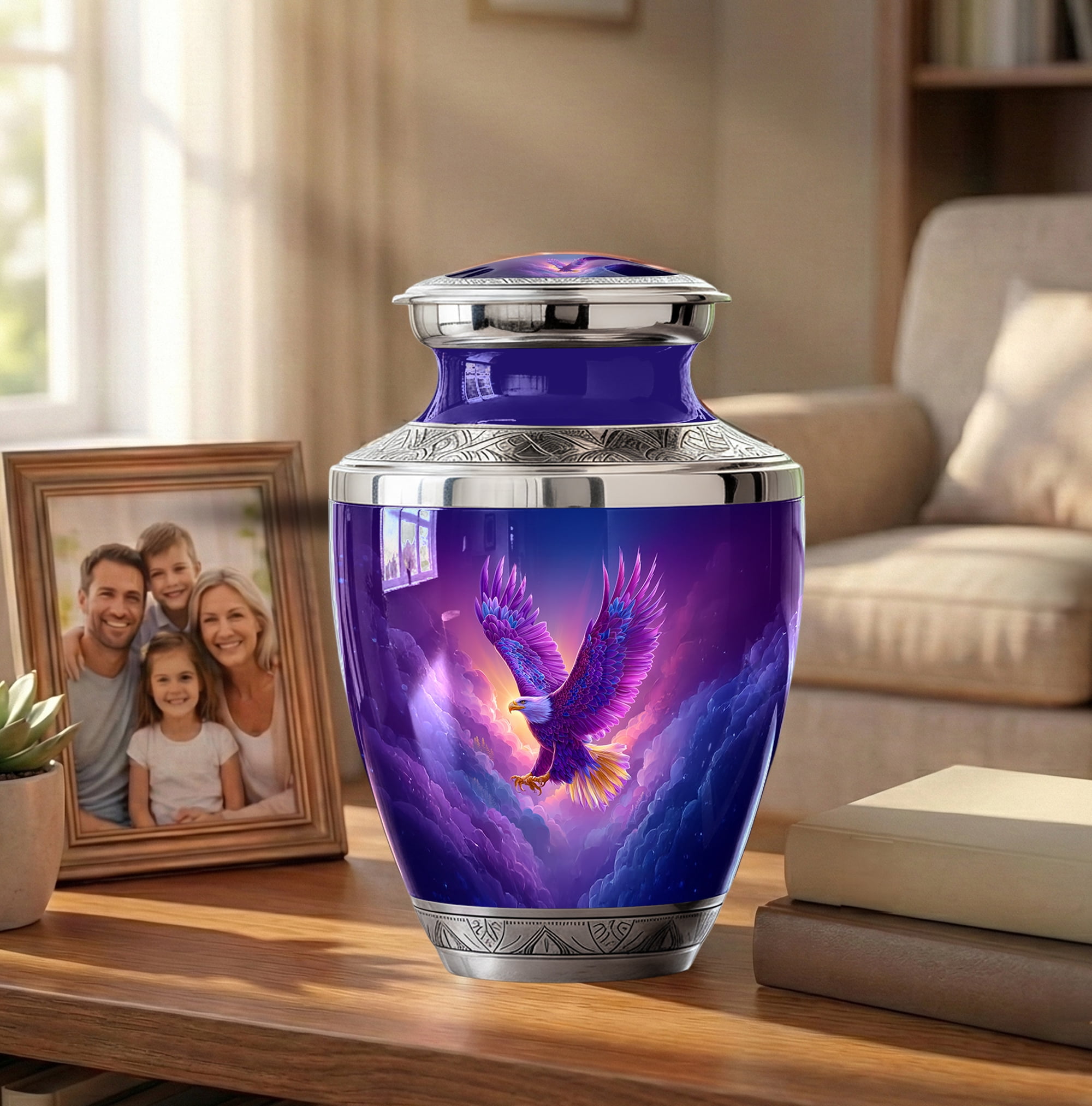 Eagle Urn for Human Ashes Adult - Cremation Urn with Eagle Design - Large Urns for Ashes Adult Male - Memorial Urns for Women - Decorative Ash Container for Mom ( SizE )