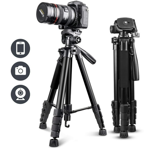 UBeesize 67â Camera Tripod with Travel Bag, Cell Phone Tripod with Bluetooth Remote and Phone Holder, Compatible with All Cameras, Cell Phones, Projector, Webcam, Spotting Scopes