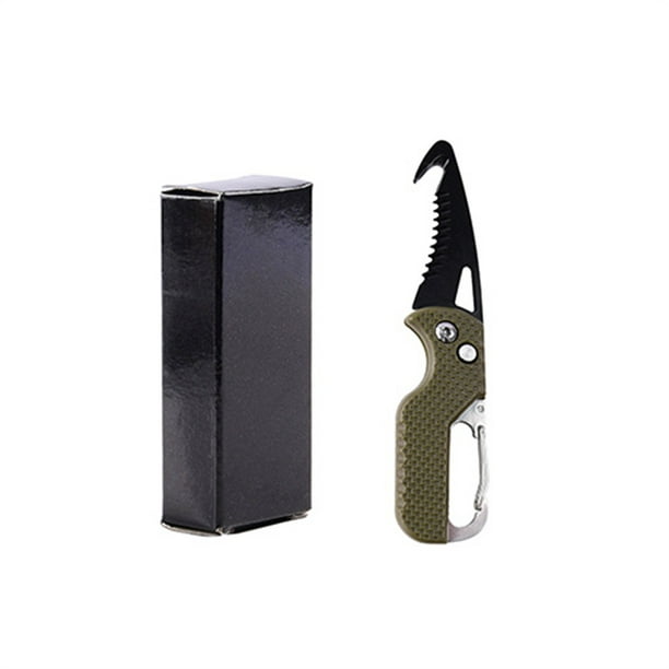 Unbrand Outdoor Multitool: Serrated Pocket Knife Hook Blade Utility Knife Folding Camping Knife Parcel Knife Pocket Carton Cutter Box Opener Green One