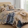 thumbnail image 2 of Dintszyayue Floral Comforter Set King Size 7 Pieces Bed in a Bag Khaki Flower Bedding Sets Lightweight Pillowcases for All Season(90"X104"), 2 of 7
