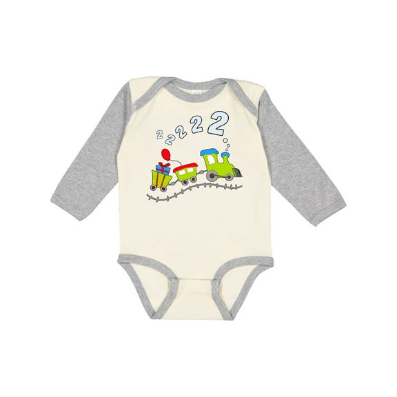 Inktastic Second Birthday Party Train Boys or Girls Long Sleeve Baby Bodysuit