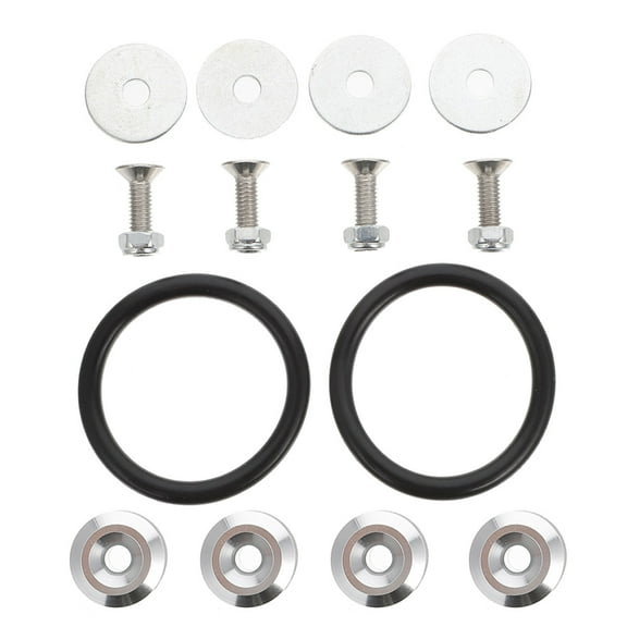 Amosfun car accessories Quick Release Bumper Fastener Silver 1 Set