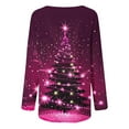 thumbnail image 5 of Craaazy Christmas Gifts For Women Xmas Tree Graphic Shirts Loose Long Sleeve Tunic Long Tops Gifts, 5 of 5