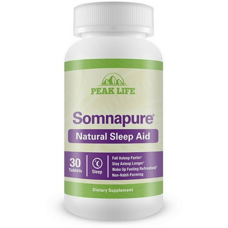 4 Pack - Peak Life Somnapure Natural Sleep Aid Tablets 30
