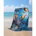 thumbnail image 4 of Ocean Turtle Beach Towels Oversized Super Absorbent, Sea Coral Underwater Animal Fish Blue Lightweight Bath Towel Quick Dry Sets For Bathroom/Pool/Rv Camping/Beach Play/Gym Room/Picnic 30"x60", 4 of 8