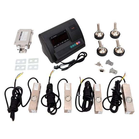 5000lbs Load Cell Scale Kit, High Precision, Tilted Display, Platform Livestock Cattle Scale