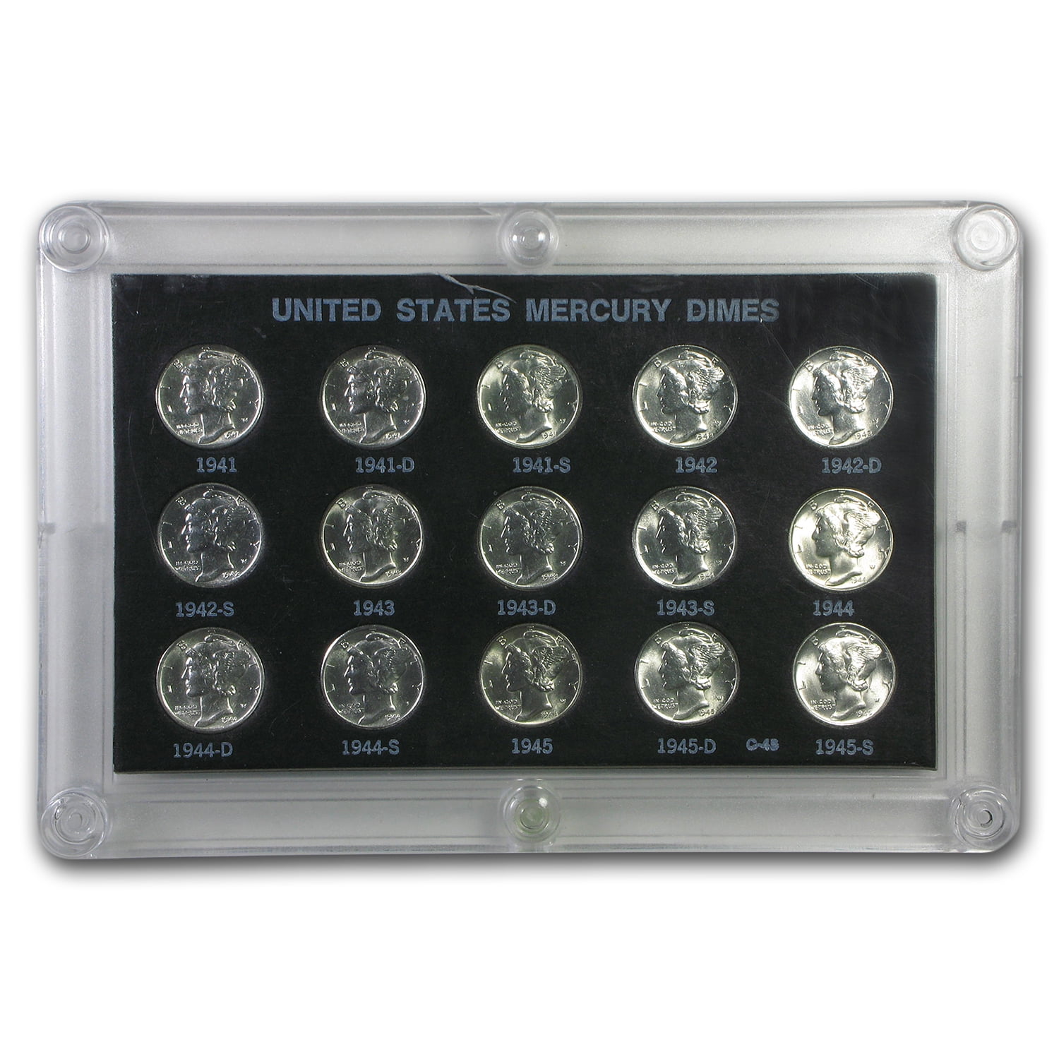 Capital Holder Coin Display Plastic Case For Mercury Dimes 1941 1945s WW2 Meteor