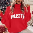 thumbnail image 2 of Busydd Christmas Sweaters for Women Trendy Merry Christmas Turtleneck Women Sweaters Casual Comfy Long Sleeve Pullover Women's Sweaters S, 2 of 9