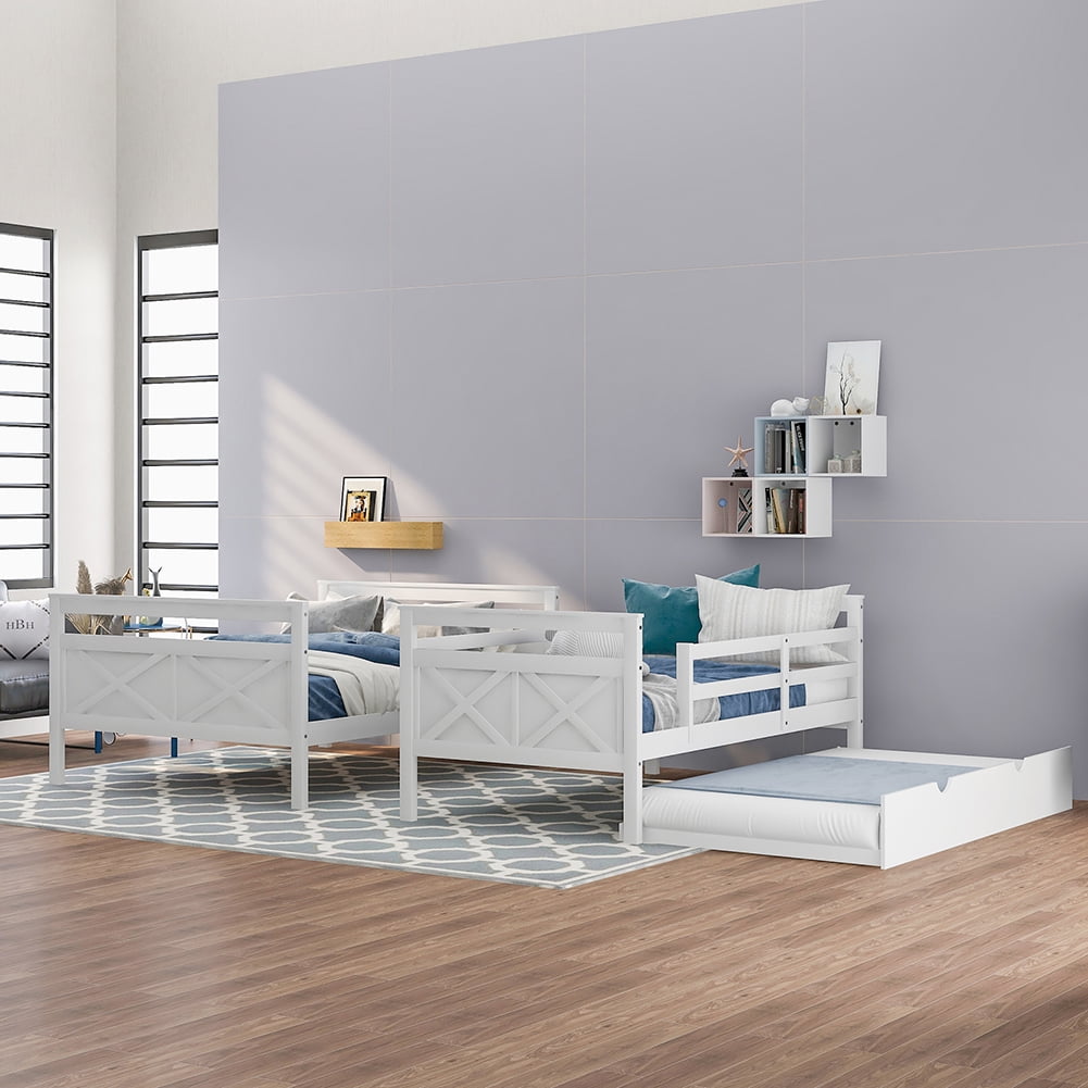 Kadyn Twin Over Twin Bunk Bed with Ladder, Bunk Bed for Family, Teens,No Box Spring Needed