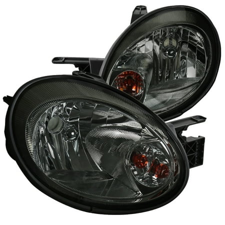 2004 Headlight Tint Kit - Spec-D Tuning For 2003-2005 Dodge Neon Smoke Lens Edition Replacement Tinted Headlights Headlamps Set Pair (Left+Right) 2003 2004 2005