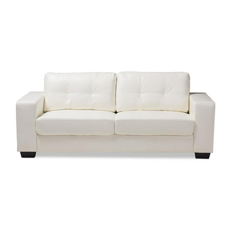 Baxton Studio Adalynn Modern And Contemporary White Faux Leather Baxton Studio Adalynn Modern And Contemporary White Faux Leather Upholstered Sofa