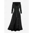 thumbnail image 1 of ROSEGAL Manteau Long à Capuche Grande Taille pour Femmes Lacets Fermeture Éclair Hauts Maxi Bas, Chandails à Capuchon Féminins, Manteaux Rouges Printemps Automne Noir TTTG, 1 of 6