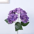 thumbnail image 2 of Artificial Hydrangea Silk Flowers with 5 Large Heads, Faux Floral Arrangement for Home Office Decor, Wedding Centerpiece, Realistic Petals and Long Stems, 2 of 4