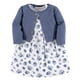 thumbnail image 1 of Luvable Friends Bebé Niñas Y Cárdigan Vestido Casual Azul Floral 4T Us, 1 of 2