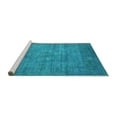thumbnail image 2 of Ahgly Company Machine Washable Indoor Round Oriental Turquoise Blue Industrial Area Rugs, 8' Round, 2 of 4