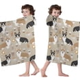 thumbnail image 4 of Cartoon Corgi and Coffee Hooded Bath Towel，60"x35" for Ages 3 To 12 Kids, Quick Dry Lightweight Soft Microfiber Hood Beach Towel Cover Up for Kids, 4 of 7