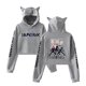 thumbnail image 1 of Pop cazadora para niña Demo-n Hunters Women's Fashion Hooded Sweatshirt Cat Ear Pullover Casual Streetwear Soft Comfortable Long Sleeve Tops for Daily Wear Spring Fall Winter （Gray）, 1 of 2