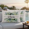 thumbnail image 2 of Outdoor Pillow Cover Watercolor Eucalyptus Leaves Set of 2 Waterproof Throw Pillowcases Green Leaf Plant Decorative Patio Furniture Pillows for Couch Garden Indoor & Outdoor Use, 2 of 9
